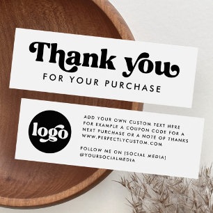 Tarjeta de inserción de agradecimiento de logotipo