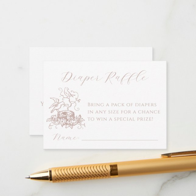 Tarjeta de inserción de Baby Shower Raffle Nest (Anverso/Reverso In Situ)