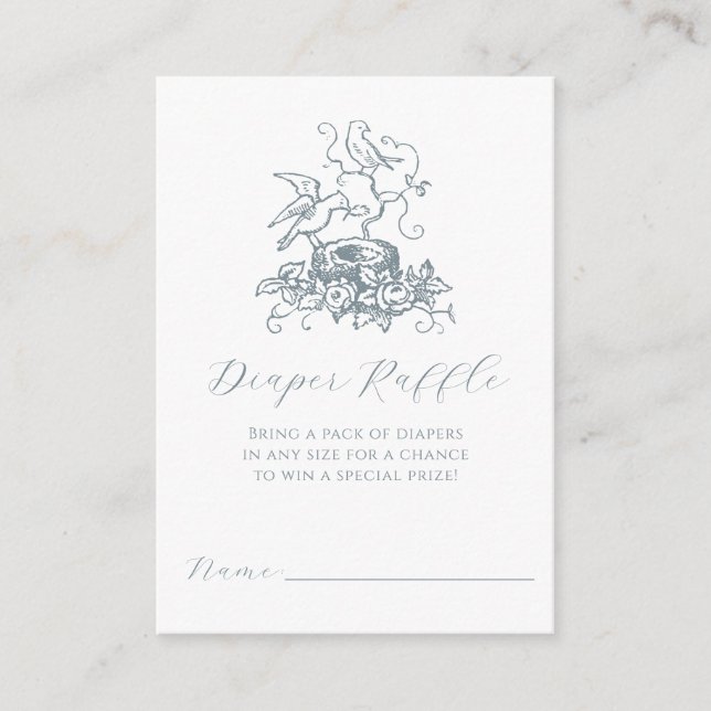 Tarjeta de inserción de Baby Shower Raffle Nest (Anverso)
