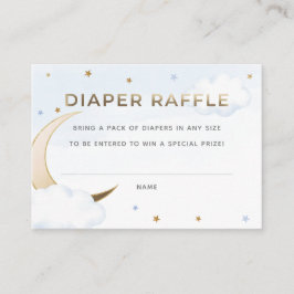 Tarjeta de inserción de barniz azul sobre la luna