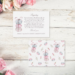 Tarjeta de inserción de bebé del registro de macar