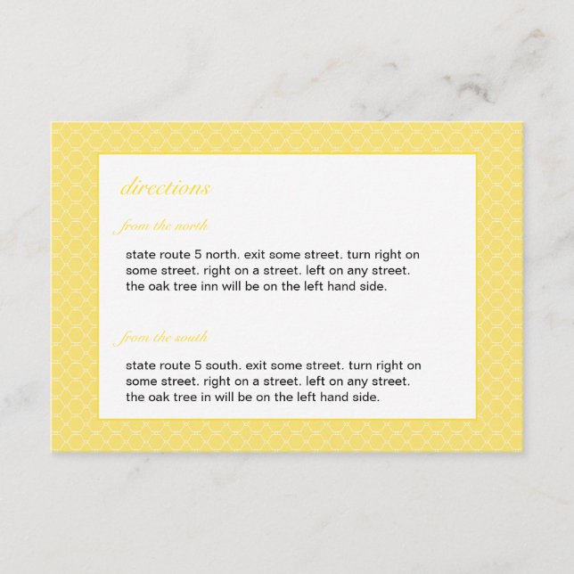 Tarjeta de inserción de Boda Beehive moderna (Anverso)