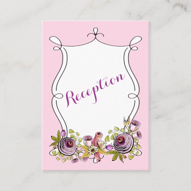 Tarjeta de inserción de Boda caprichosa | Flores a (Anverso)