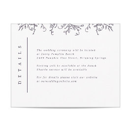 Tarjeta de inserción de boda con monograma de enre