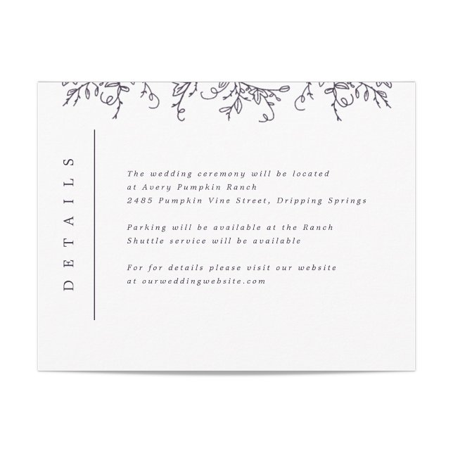 Tarjeta de inserción de boda con monograma de enre (Subido por el creador)