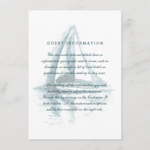 Tarjeta de inserción de Boda de barco de vela acuá