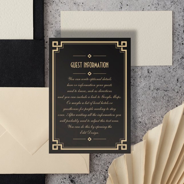 Tarjeta de inserción de Boda de cuadros oscuros Ar (Subido por el creador)