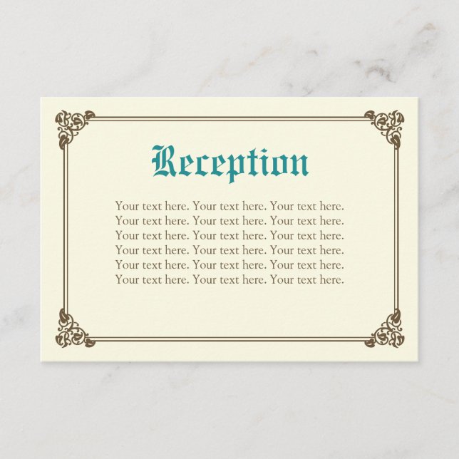 Tarjeta de inserción de Boda de cuento de historia (Anverso)