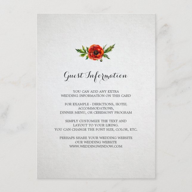 Tarjeta de inserción de Boda de disquete rojo (Anverso)