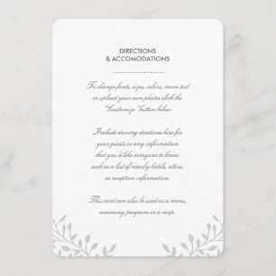 Tarjeta de inserción de boda de jardín secreto