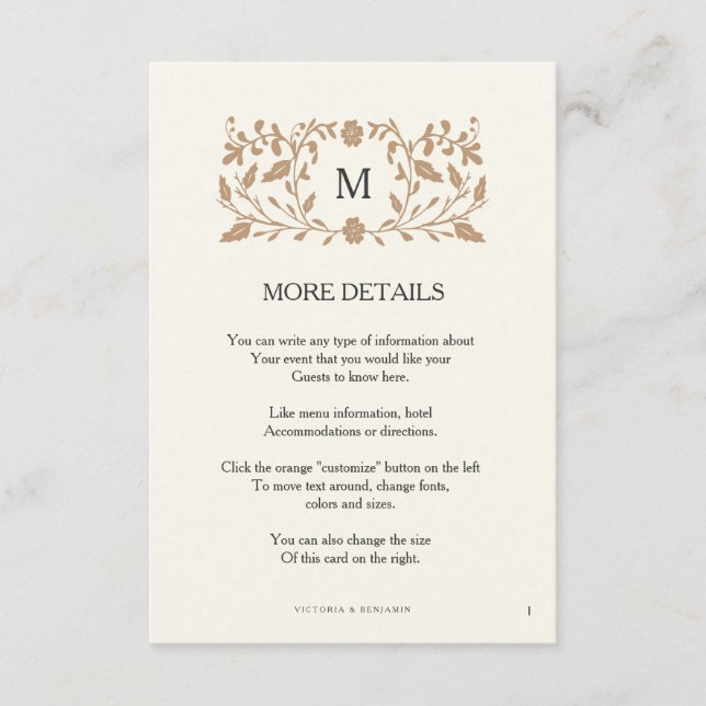 Tarjeta de inserción de Boda de página de capítulo (Anverso)