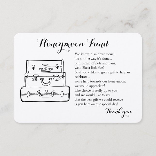 Tarjeta de inserción de boda de solicitud de fondo (Anverso)