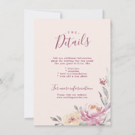 Tarjeta de inserción de boda floral de jardín romá