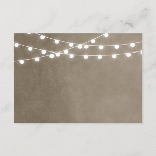 Tarjeta de inserción de Boda Khaki String Lights