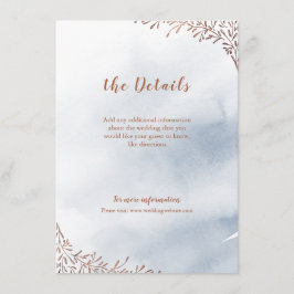 Tarjeta de inserción de boda rústico con flores de