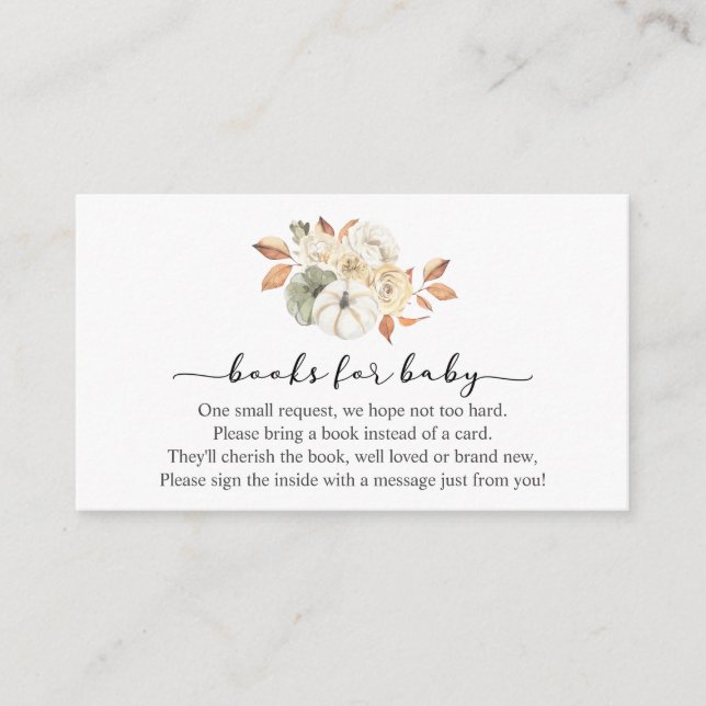 Tarjeta de inserción de calabaza de otoño para beb (Anverso)