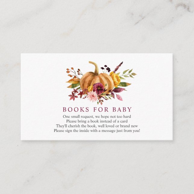 Tarjeta de inserción de calabaza para bebé (Anverso)