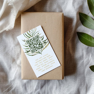 Tarjeta de inserción de código de hoja y QR para p