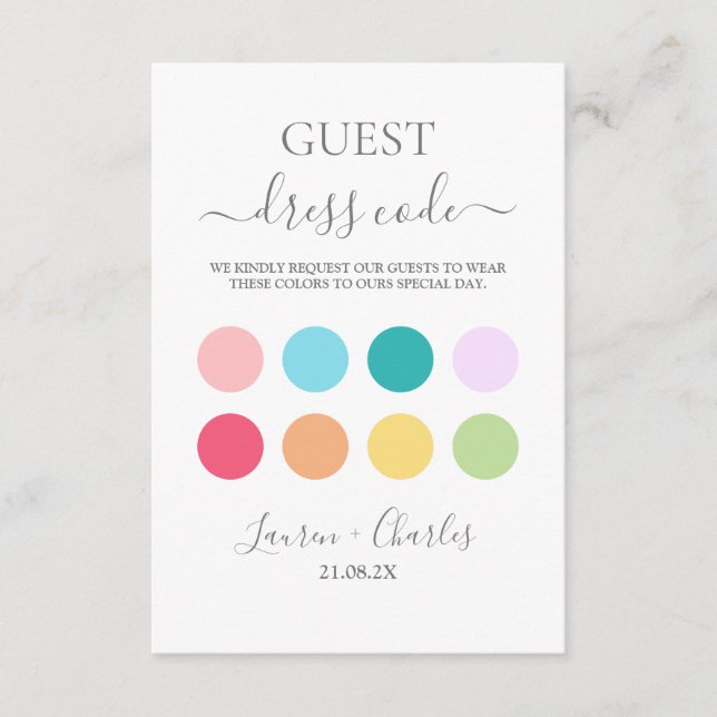 Tarjeta de inserción de código de vestir de casami (Anverso)