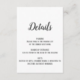 Tarjeta de inserción de detalle de retiro minimali