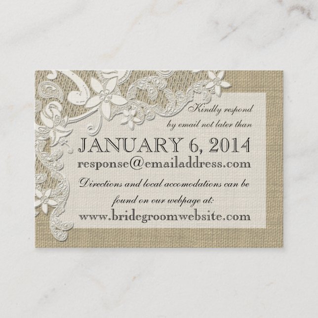 Tarjeta de inserción de diseño de encaje estilo vi (Anverso)