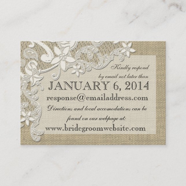 Tarjeta de inserción de diseño de encaje estilo vi (Anverso)