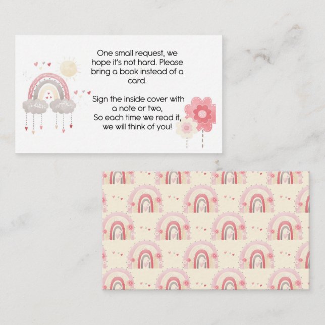 Tarjeta de inserción de ducha para bebés, libros p (Anverso / Reverso)