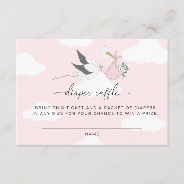 Tarjeta de inserción de entrada Raffle Ticket Pink