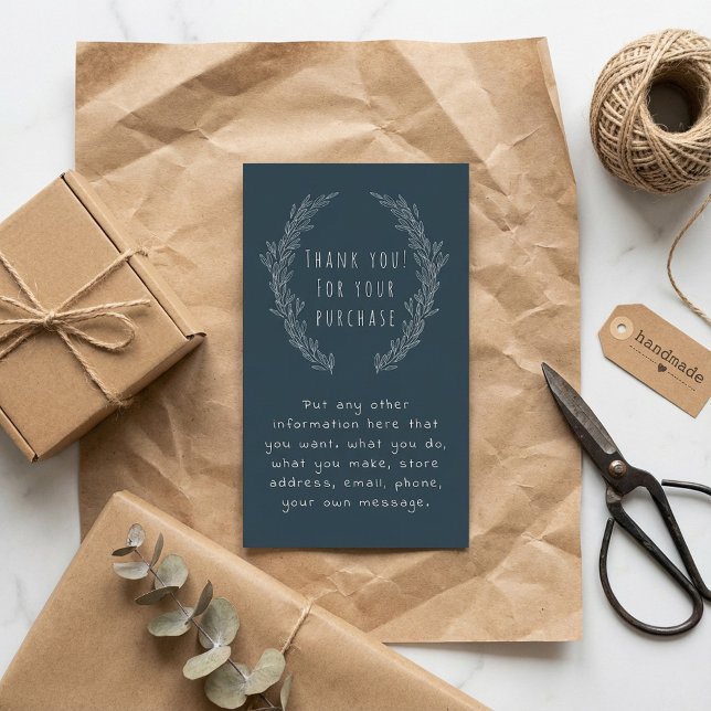 Tarjeta de inserción de flores blancas (White flower wreath insert Card, customer orders.)