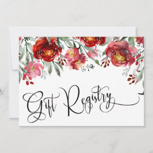 Tarjeta de inserción de flores rojas burdeos de re
