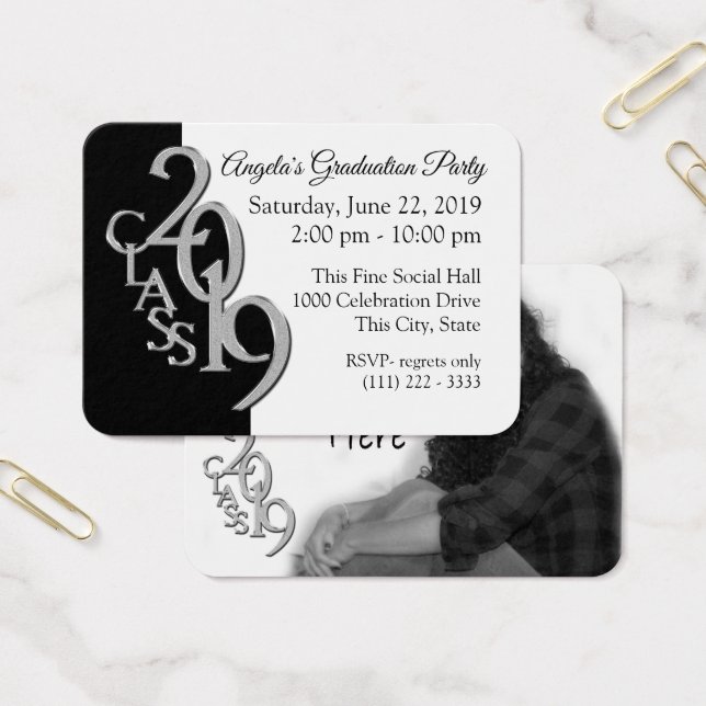 Tarjeta de inserción de foto de partido de graduac (Oficina)