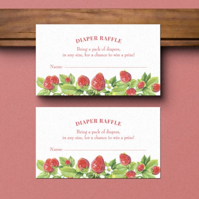 Tarjeta de inserción de fresa Baby Shower Diaper R (Subido por el creador)