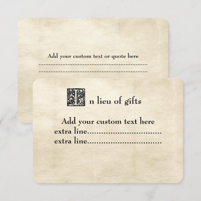 Tarjeta de inserción de fuente de cuento de hadas  (Anverso / Reverso)