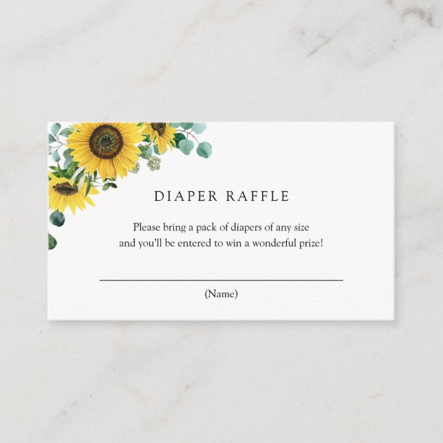 Tarjeta de inserción de girasoles para bebés (Anverso)