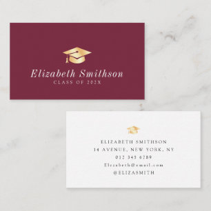 tarjeta de inserción de graduación de tope dorado 
