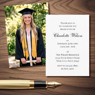 Tarjeta de inserción de guión de invitación de gra