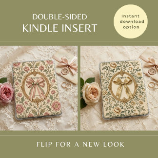 Tarjeta de inserción de Kindle de doble cara Flora