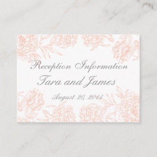 Tarjeta de inserción de la recepción de bodas de c