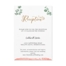 Tarjeta de inserción de la recepción de bodas de v