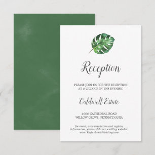 Tarjeta de inserción de la recepción de la boda de