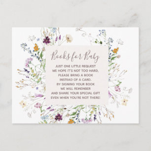 tarjeta de inserción de libros para bebé Wildflowe