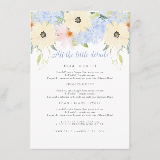 Tarjeta de inserción de matrimonio de primavera de (Anverso)