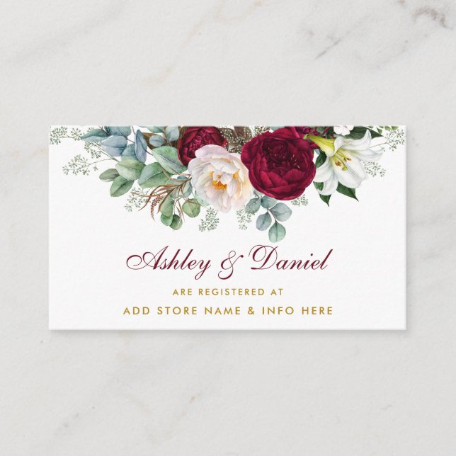 Tarjeta de inserción de oro del registro de Bodas  (Anverso)