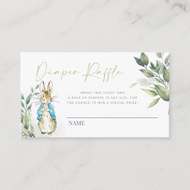 Tarjeta de inserción de Peter Rabbit Baby Shower D (Anverso)
