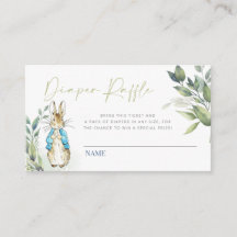 Tarjeta de inserción de Peter Rabbit Baby Shower D