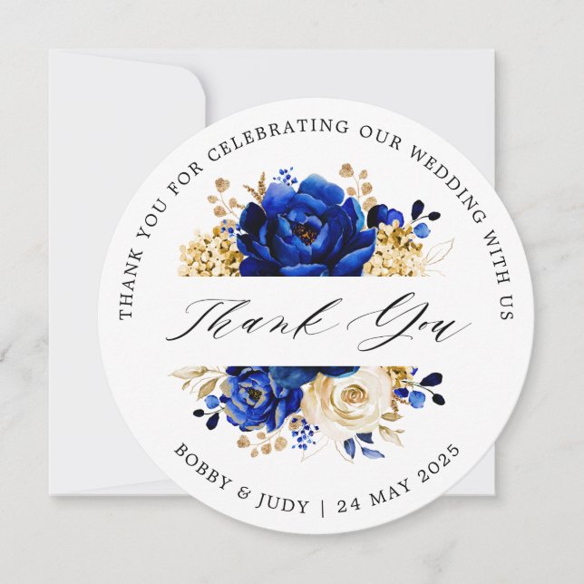 Tarjeta de inserción de placa de Boda Royal Blue G (Anverso)