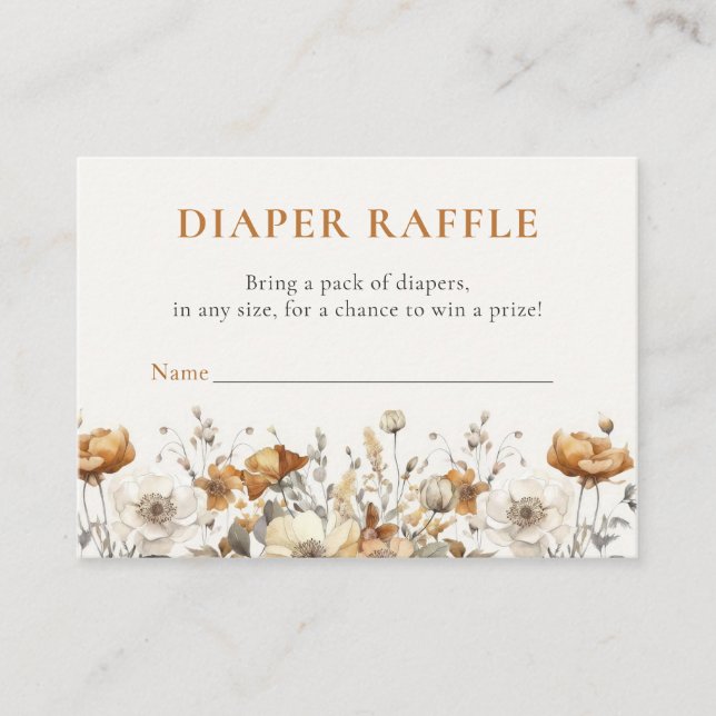 Tarjeta de inserción de Raffle de flores silvestre (Anverso)