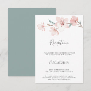 Tarjeta de inserción de recepción con flores de ce