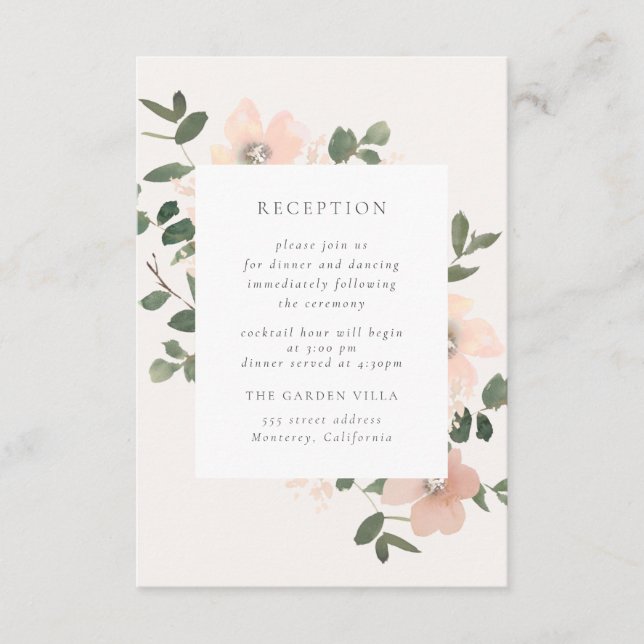 Tarjeta de inserción de recepción de amor de jardí (Anverso)