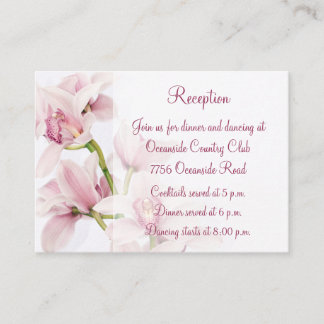 Tarjeta de inserción de recepción de bodas de orqu